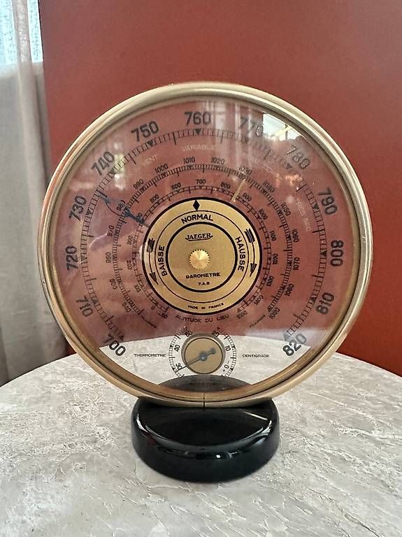 Sonstiges für Haushalt & Wohnen: Vintage Jaeger Tischbarometer mit integriertem Thermometer – Gebraucht aus Lugano von dim_kyv9