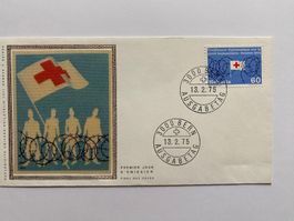 FDC Humanitäres Völkerrecht 1975 ET (Seidenbild?)