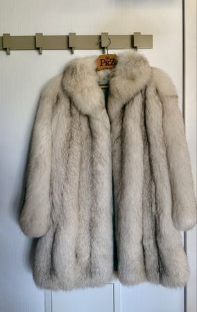 Manteau fourrure renard blanc
