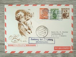 TR76 Enveloppe + Timbre Autriche 1949 Theme Ballon
