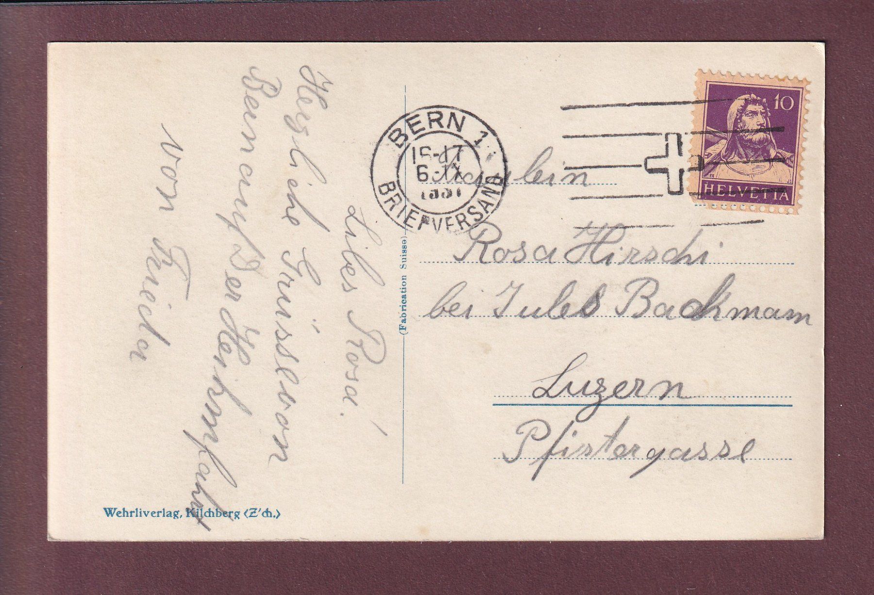Cartoline postali: BERN - Bärengraben - 1931 – Usato da Pully venduto da nicecards 1