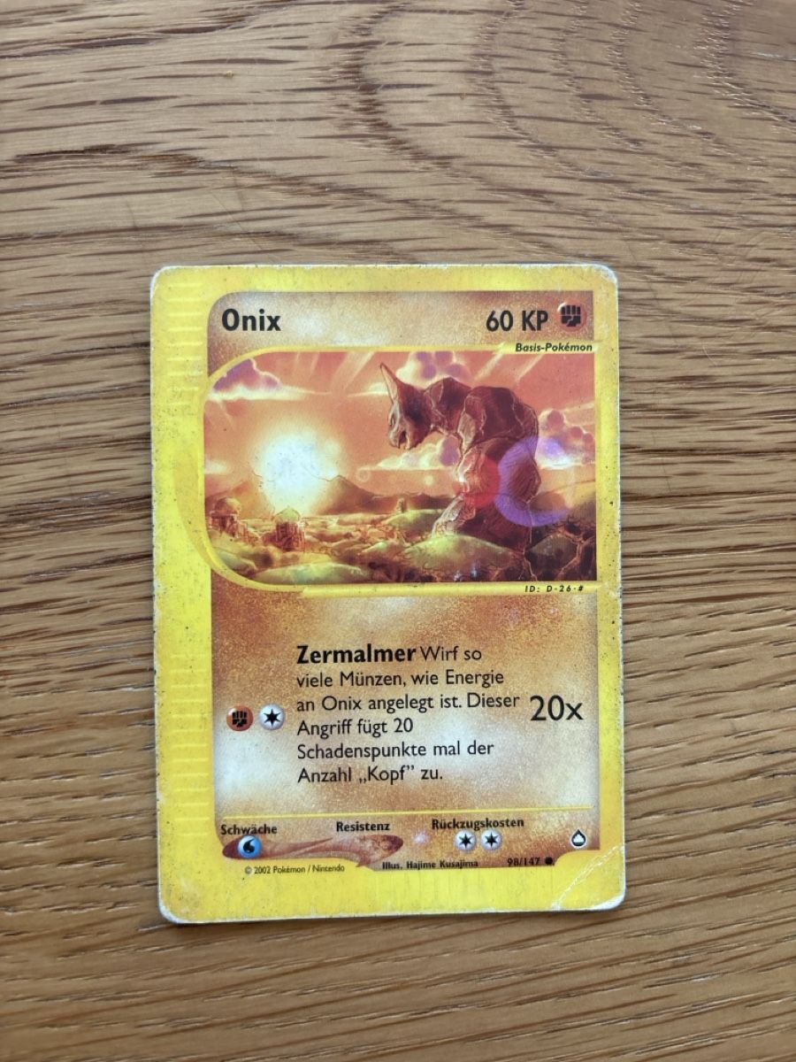 Pokémon Carte collezionabili: Pokemon, Onix, Aquapolis – Usato da Zürich venduto da el_marcel