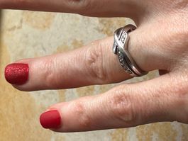 Silberring Glitzerschlaufe (56)