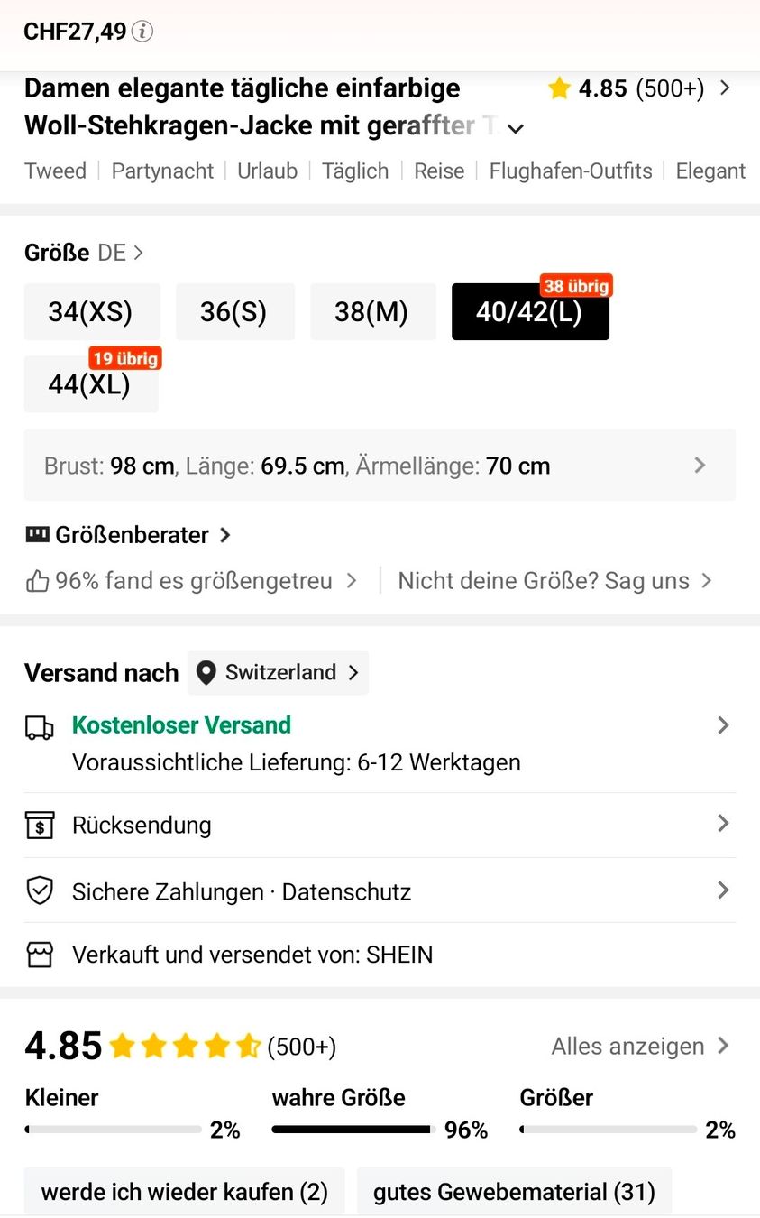 Giacche: ✨ Cape Jacke - 40/42 - Schwarz mit Bindegürtel – Nuovo (secondo la descrizione) da Thalwil venduto da VitaMini 6