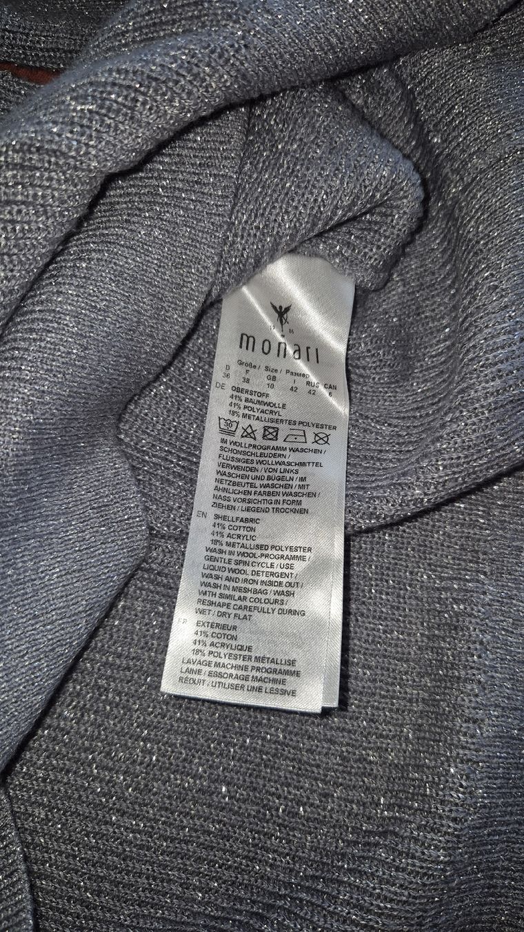 Monari Pulls & Sweat-shirts: Monari Stickpullover XS glitzer taubenblau – D'occasion à Watt par sarahZH1995 4
