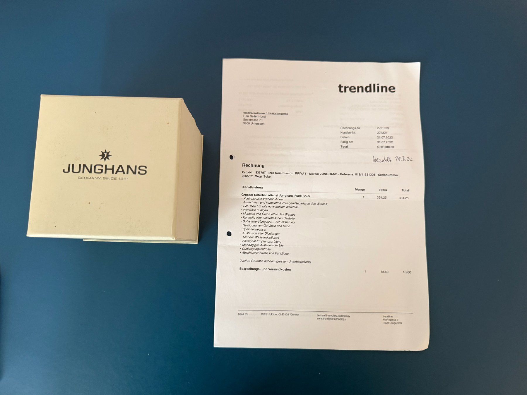 Junghans Uhren: Junghans Mega Solar mit Revision Top Zustand – Gebraucht aus Unterseen von valcon 4