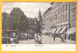 10.7.1906 St.Gallen Marktgasse/Markttagsituation