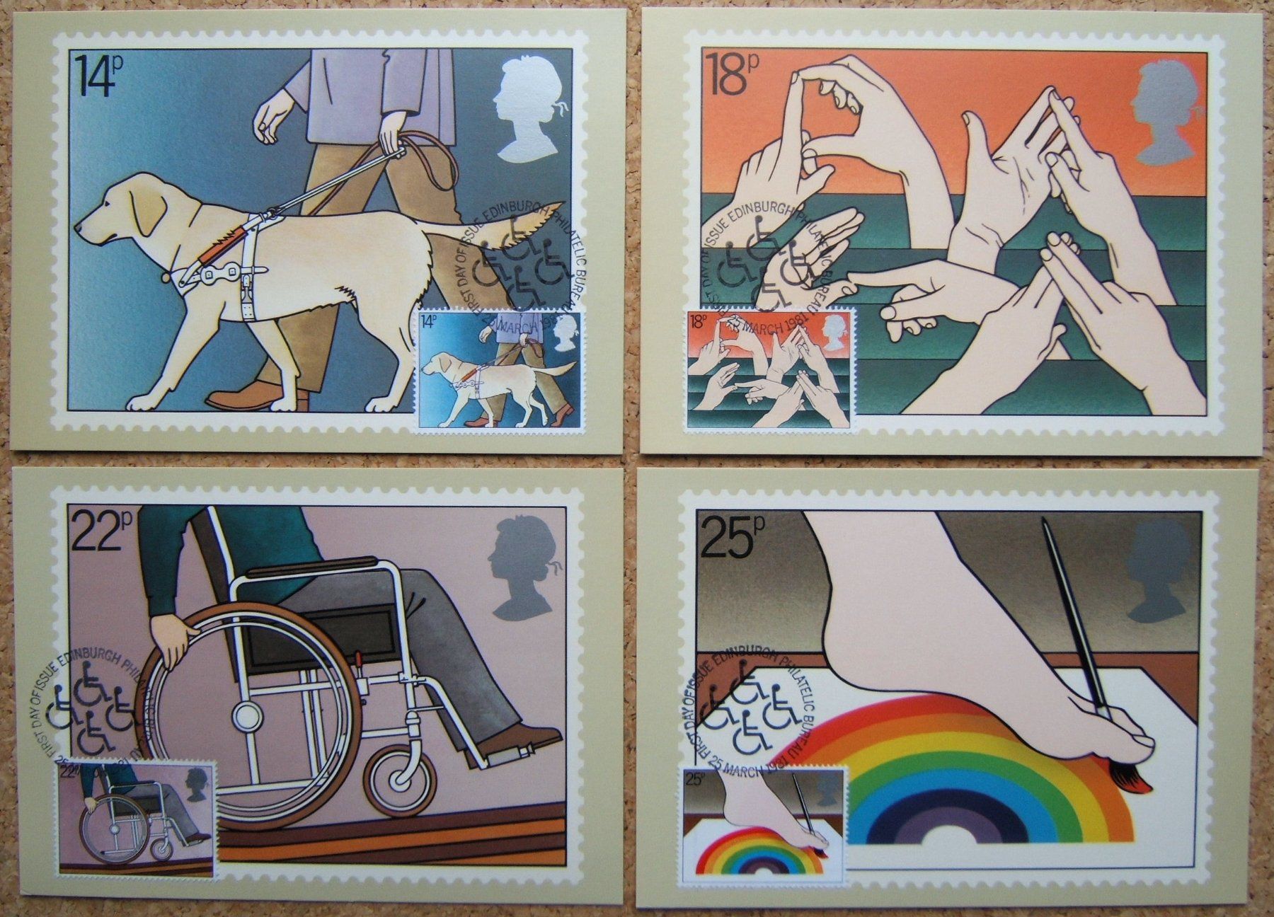 Alle Briefmarken: MAXIMUMKARTEN SATZ GROSSBRITANNIEN : 1981 – Gebraucht aus Brunnen von Nonne04