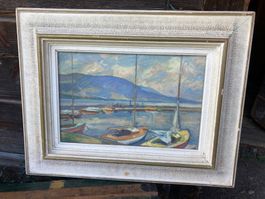 Gemälde Peinture Lac Neuchâtel Les Iris Yverdon ?