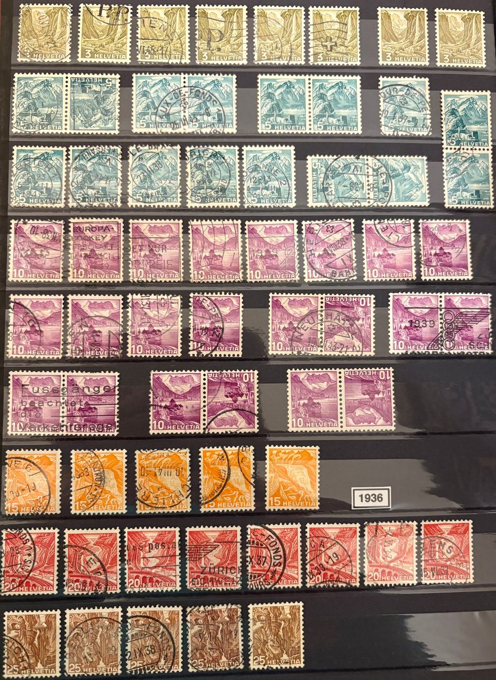 Tutti i francobolli: Timbres suisses 1936 – Usato da Lausanne venduto da Cabessa