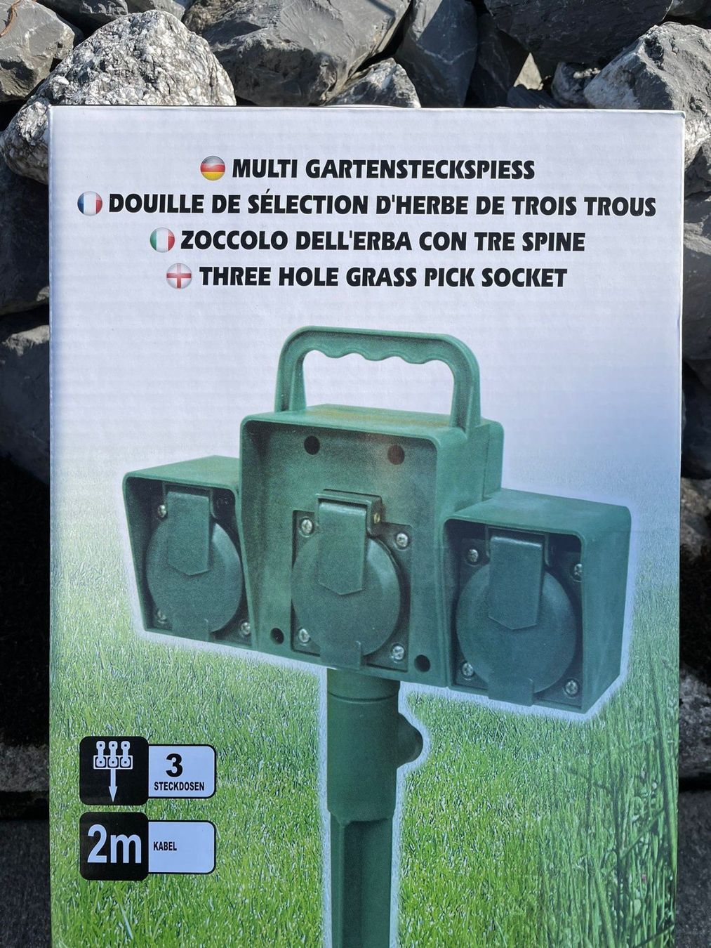Spine: Multi Gartenspiess Stromsteckleiste 3er – Nuovo e nell'imballaggio originale da Wängi venduto da LiqKojote 3