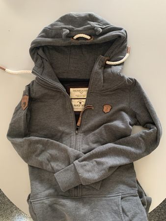 Jumpsuit Naketano grau mit Kapuze Reissverschluss gut