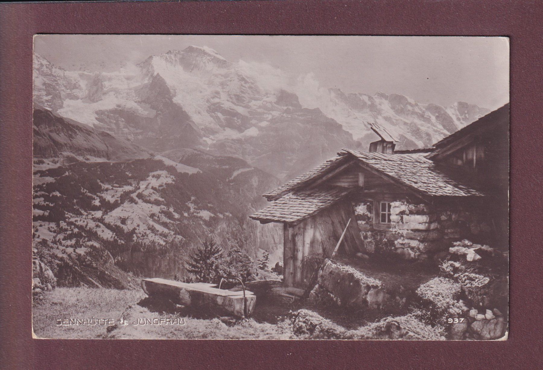 Cartoline postali: SENNHÜTTE - Jungfrau - 1912 – Usato da Pully venduto da nicecards