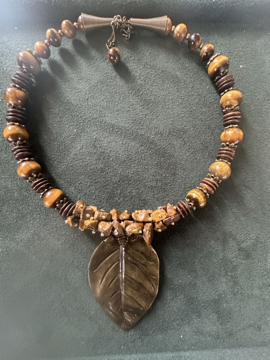 Catenine: Choker mit Tigerauge Perlen HANDARBEIT  – Nuovo e nell'imballaggio originale da Kriens venduto da Hortensie6 2