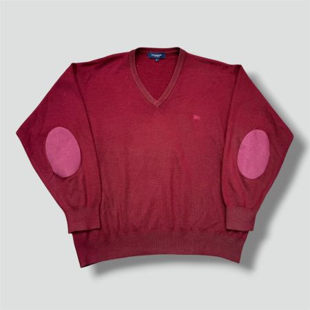 Burberry London vintage red wool sweatshirt retro pull