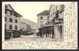 AK Ragaz, Strassenpartie mit Geschäften