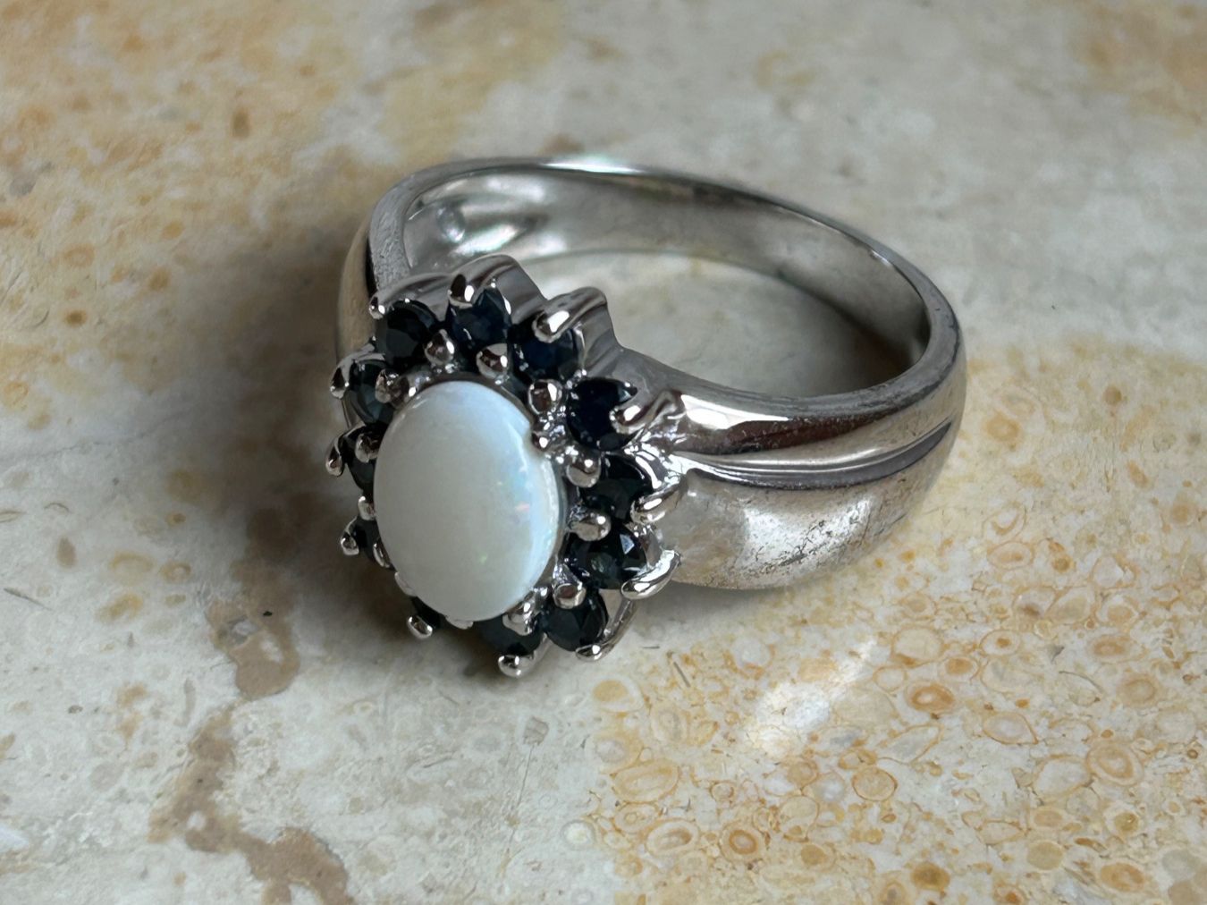 Anelli: Silberring Opal & Gr. 53 (Topaz) – Usato da Dittingen venduto da Bijoubelle 1