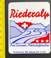 Riederalp am Grossen Aletschgletscher /Aufkleber vintage