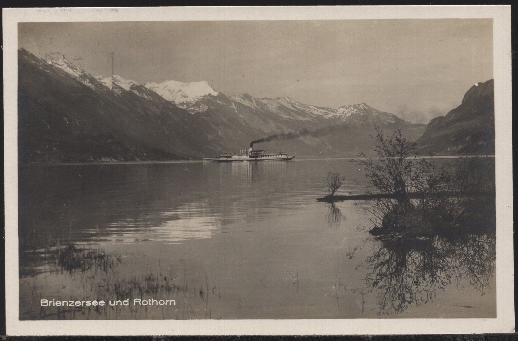 Cartoline postali: brienzersee und Rothorn  1925   Dampfschiff – Usato da Aarau venduto da kufi44