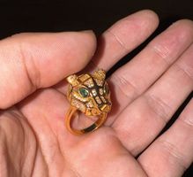 Modering Pantherkopf – Goldfarben mit Zirkonia