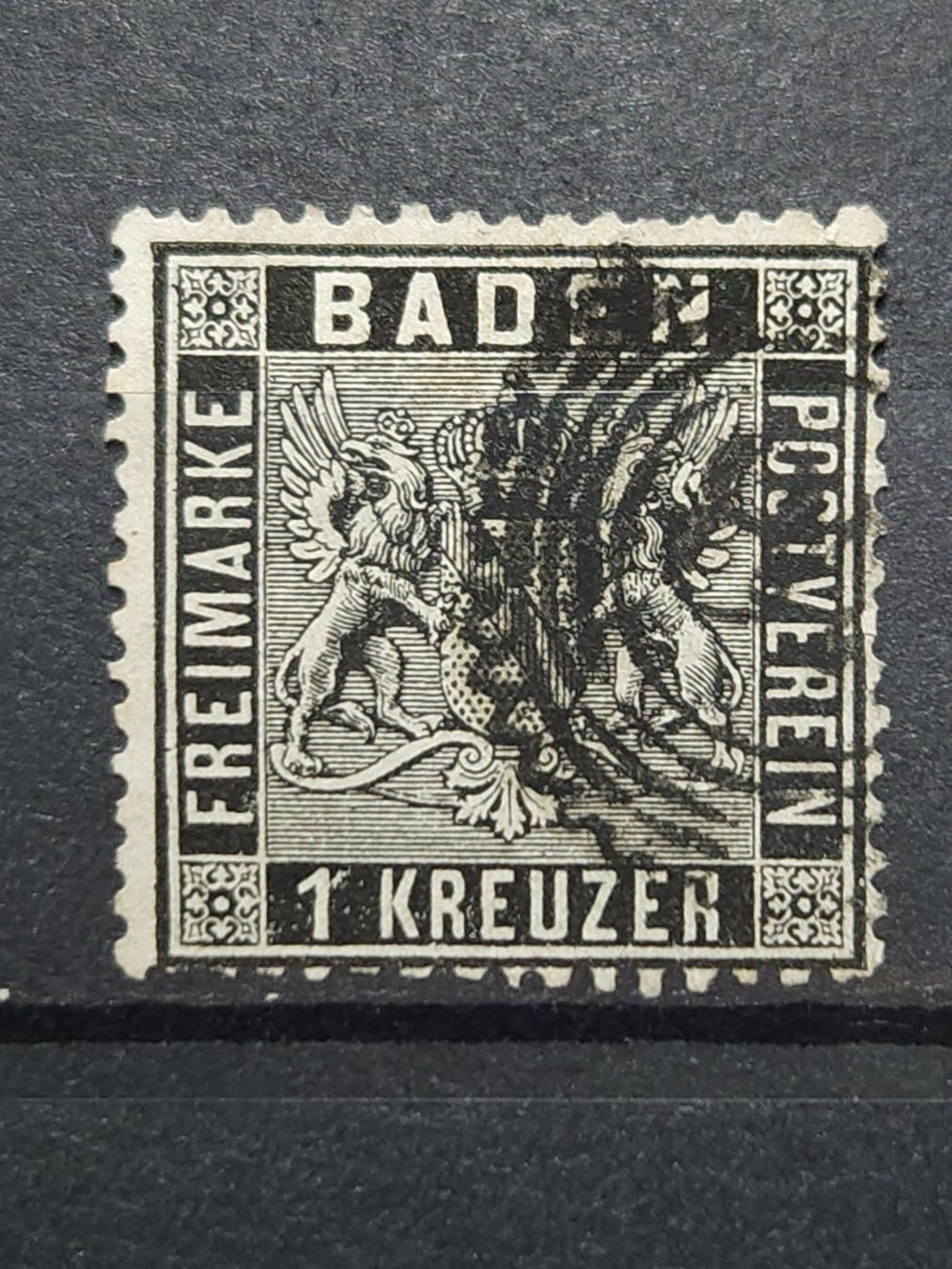 Tutti i francobolli: AD Baden Nr. 9  gestempelt 30 Fr – Usato da Kriens venduto da Nidfeld45