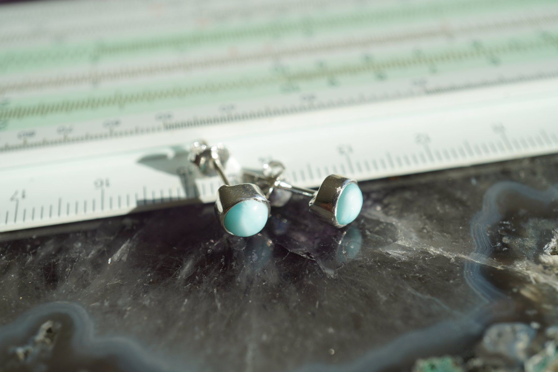Orecchini pendenti & Orecchini a lobo: Larimar     Ohrstecker 6 mm Silber Sehr Schön – Nuovo e nell'imballaggio originale da Eschenbach SG venduto da topstone 8