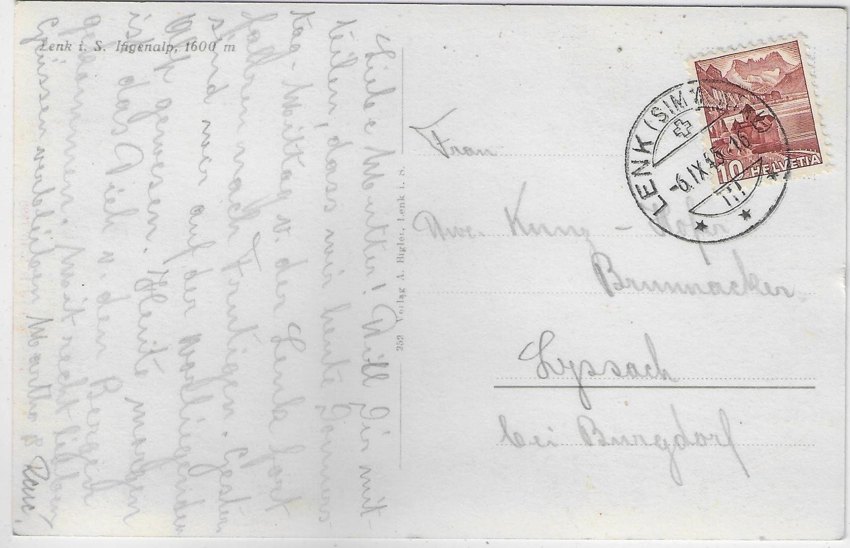 Cartoline postali: Lenk - Ifigenalp – Usato da Ettingen venduto da Kartenplanet 1