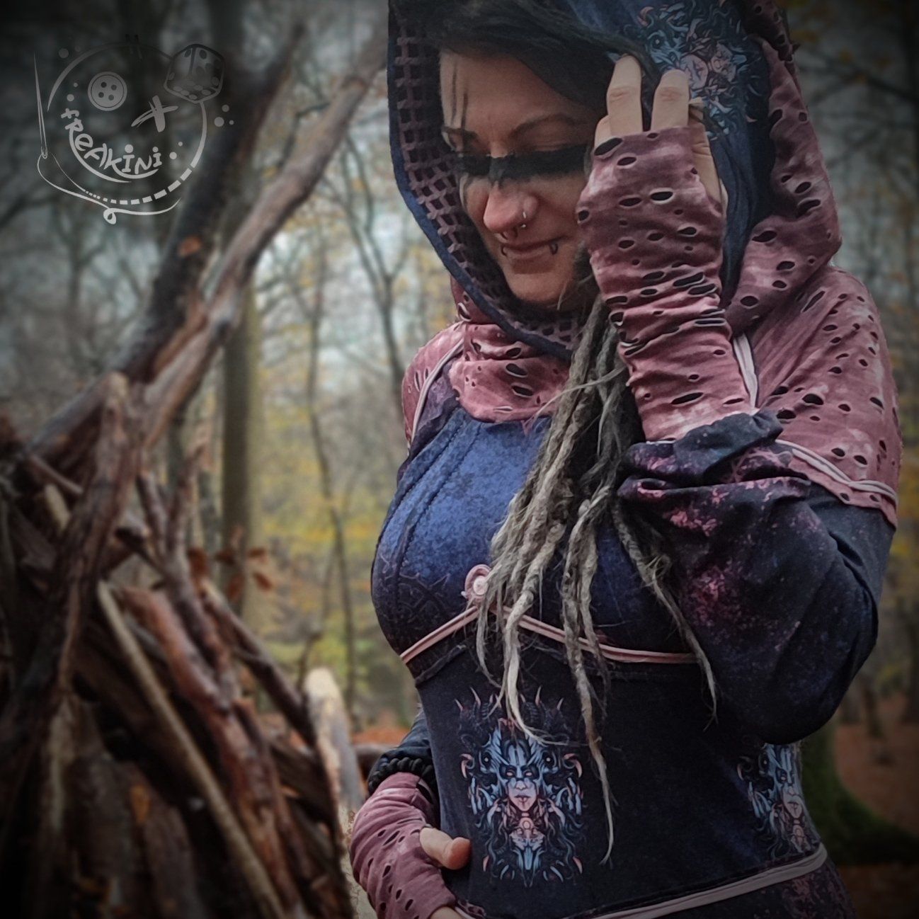 Tessuti: Destroyed Jersey "altrosa batik" Stoff je m – Nuovo e nell'imballaggio originale da Wiesenberg venduto da mountain-merch 4