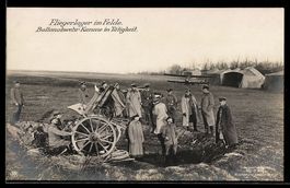 Foto-AK Sanke: Fliegerlager im Felde, Ba