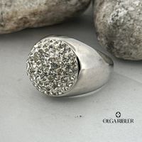 Edelstahl  Ring mit Zirkonia Ringgrösse 57
