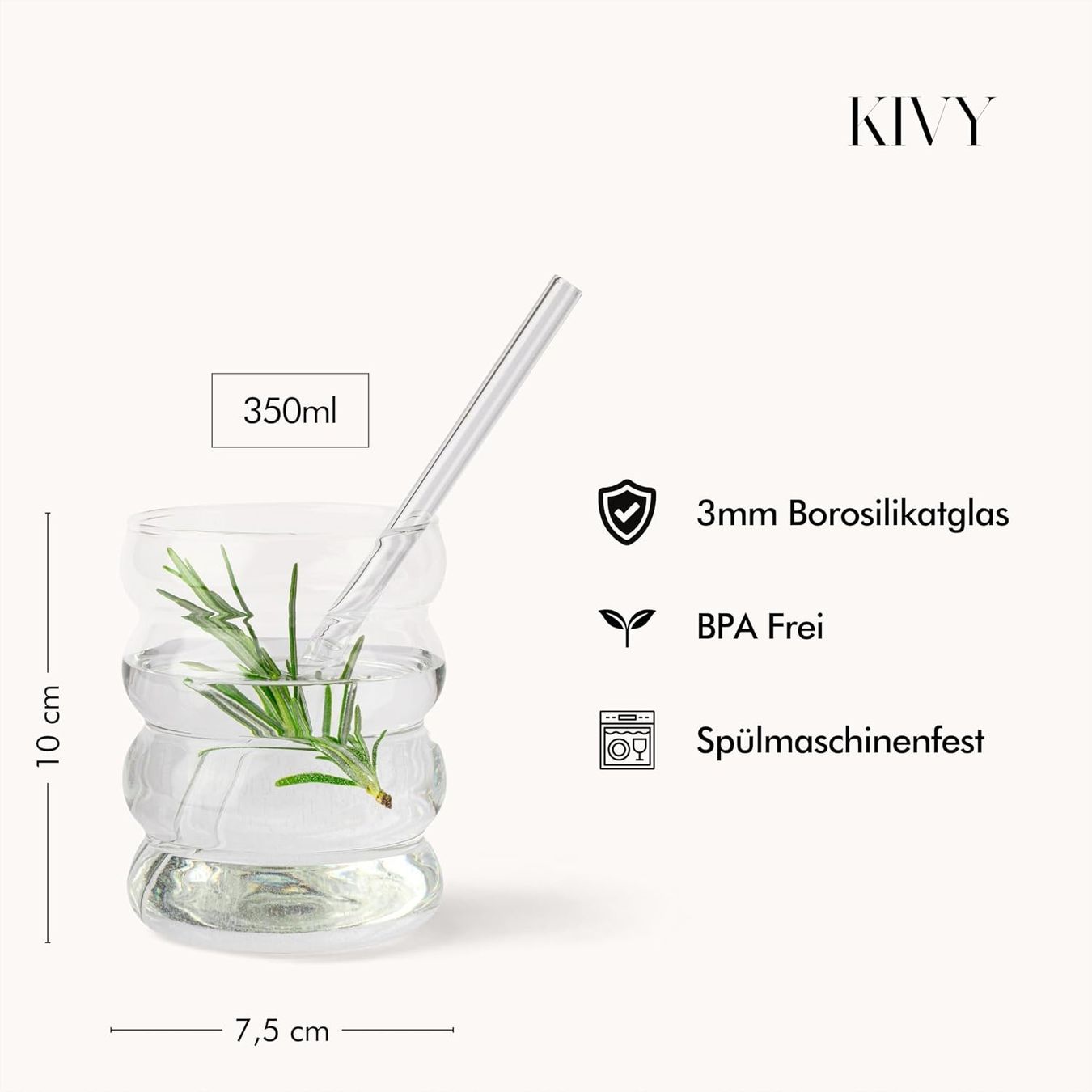 Bicchieri: Trinkgläser 4er Set 350 ml mit Strohhalm Eiskaffee Gläser – Nuovo e nell'imballaggio originale da St. Gallen venduto da RestpostenSG 1