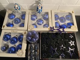 💙 Weihnachtsbaumschmuck blau, Sterne, Kugeln, Glocken🎄
