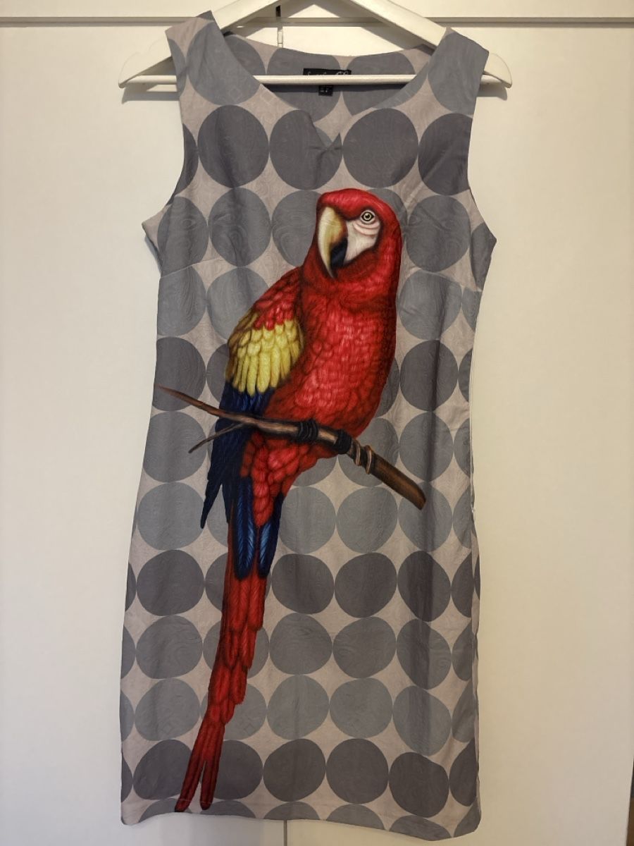 Kleider: Smashed Lemon Kleid,Papagei-Print, Sommer! – Gebraucht aus langenthal von rundholz7