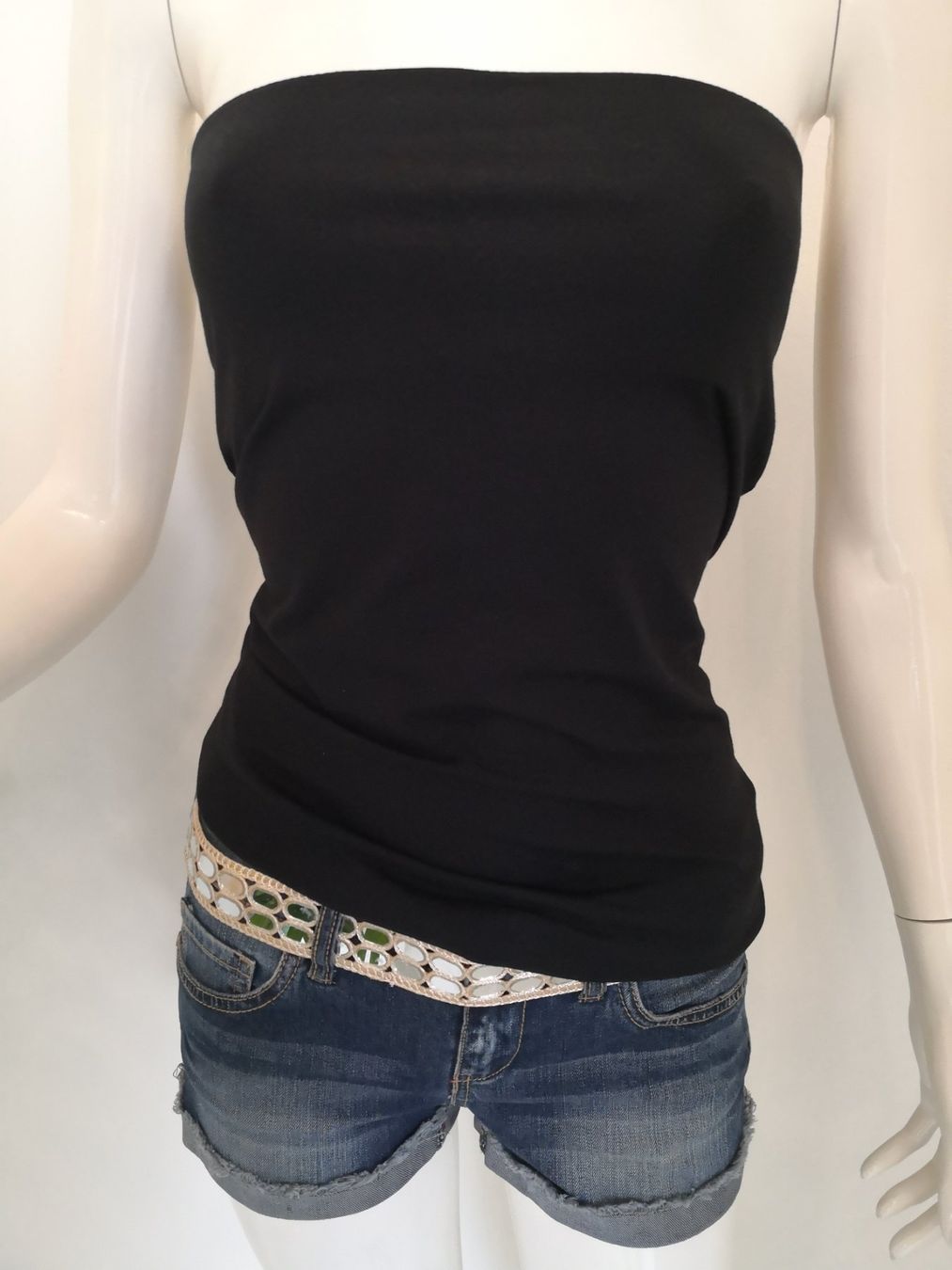 Mango Top: 🤩MANGO BANDEAU-TOP SCHWARZ STRETCH – Nuovo (secondo la descrizione) da Olten venduto da Naja-Twins-Twins 9