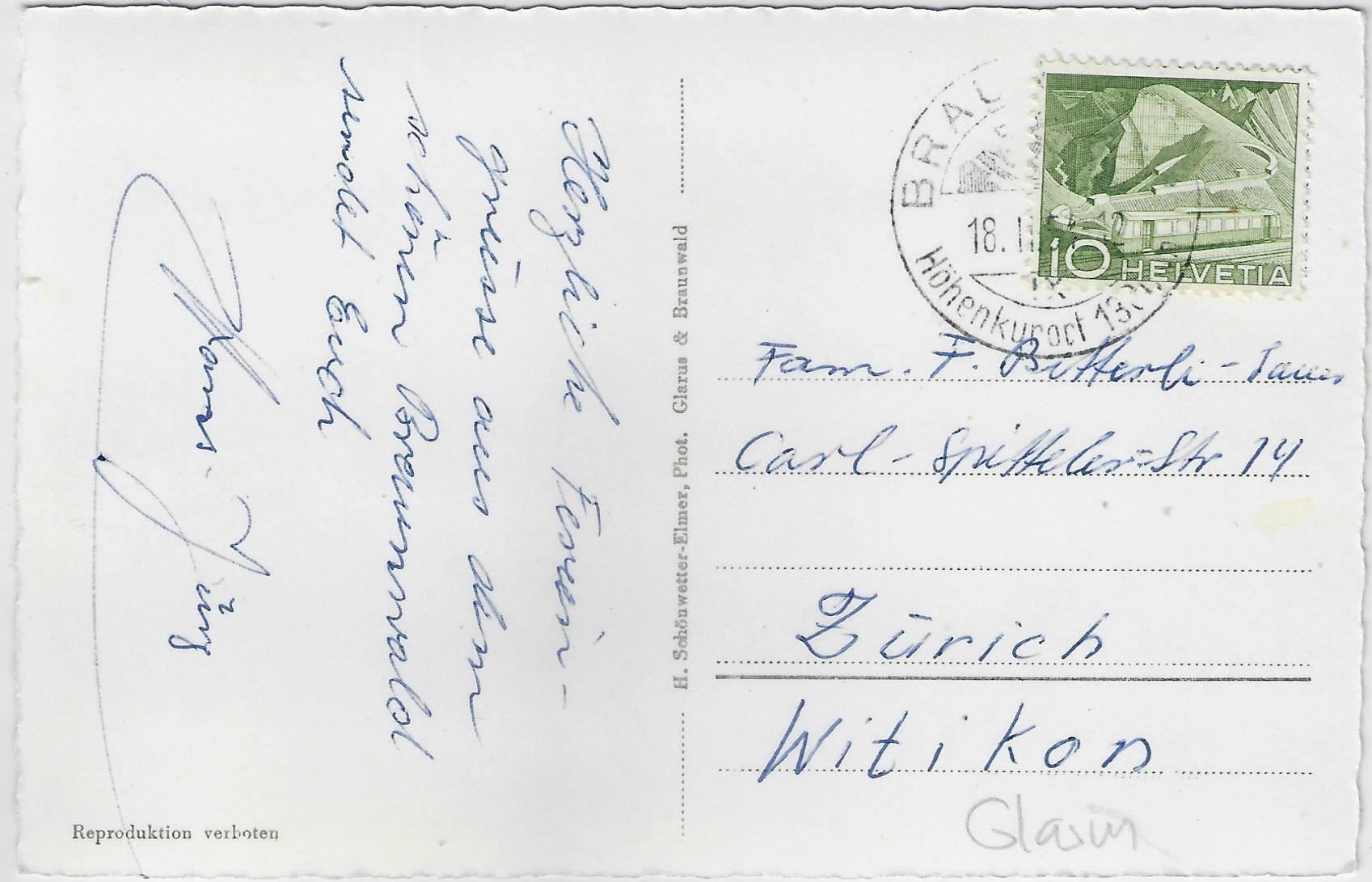Cartoline postali: Braunwald - Ortstockhaus im Winter – Antico da Ettingen venduto da Kartenplanet 1