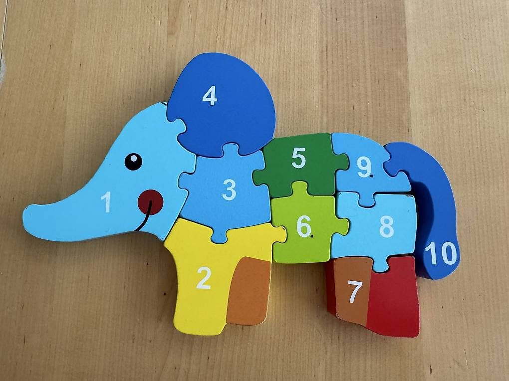Puzzles: Zahlenpuzzle 1-10 Elefant – Gebraucht aus Seon von degus666