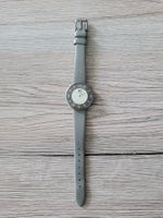 Danish Design Damenuhr Titan, graues Lederarmband