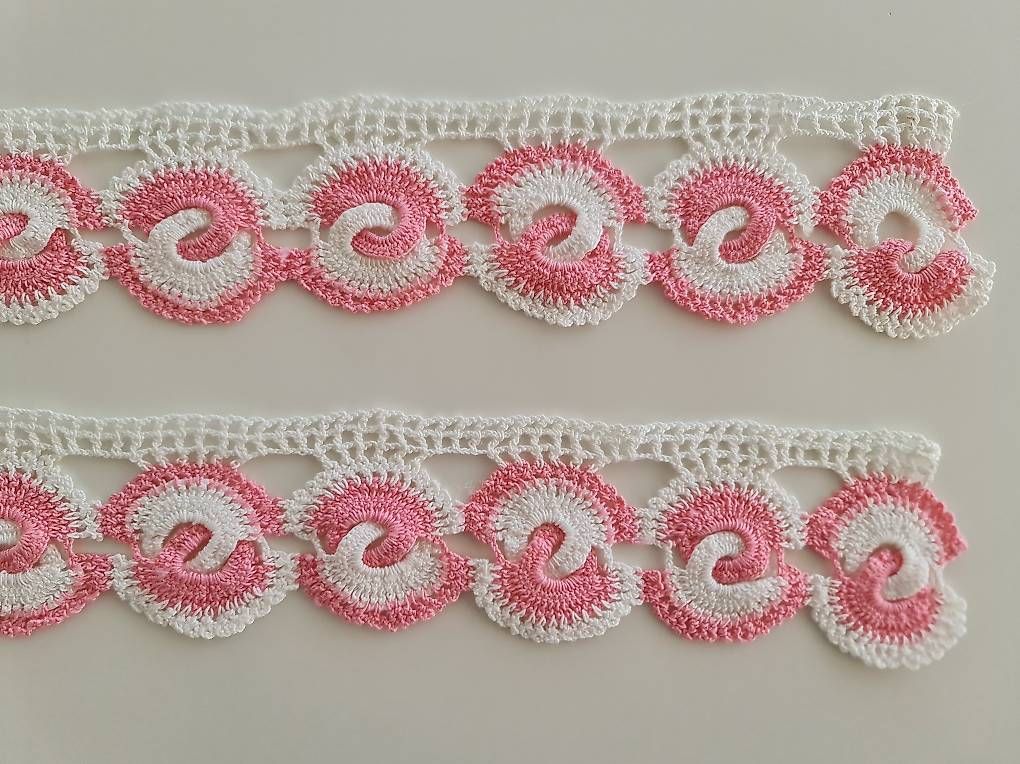 Tessuti: Spitzenbordüre rosa/weiss – Usato da Allschwil venduto da 86d_fmd5 3