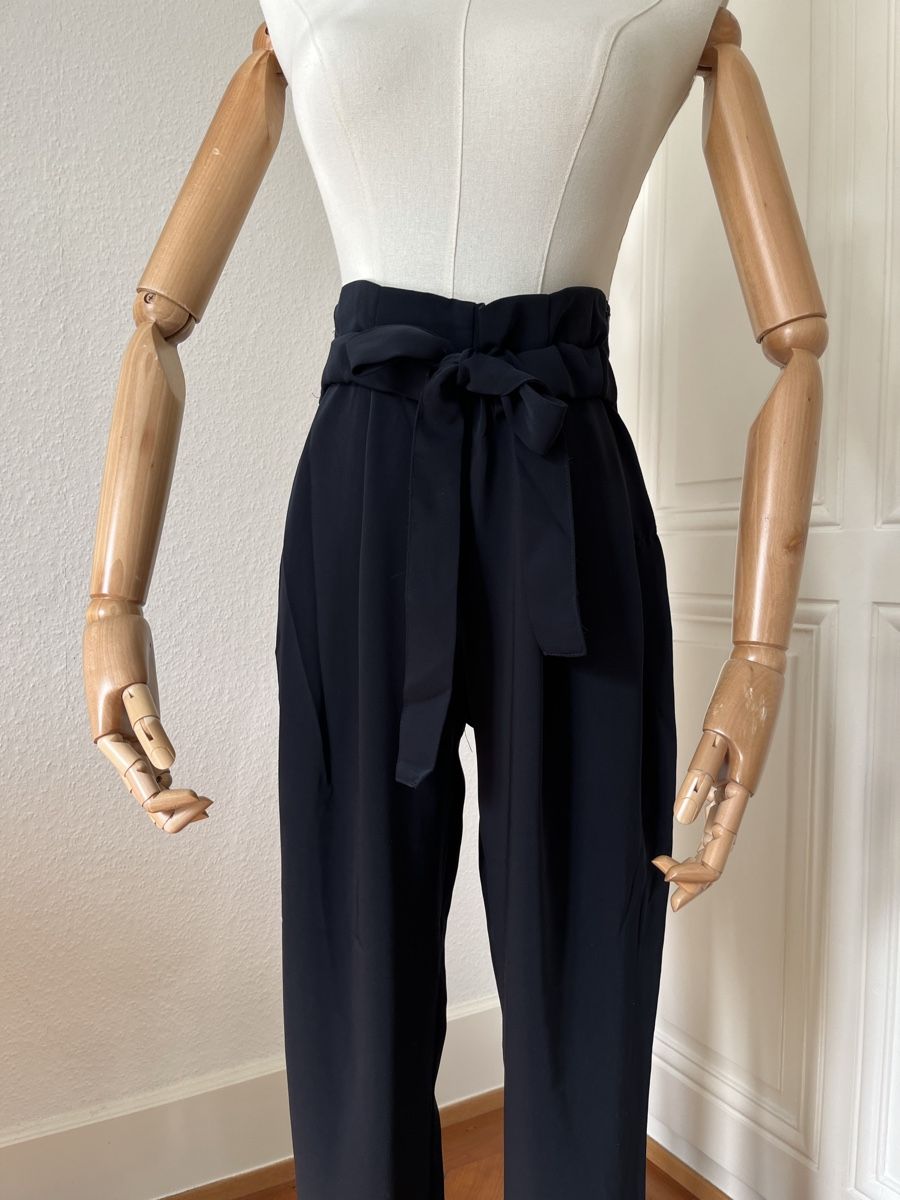 Zara Hosen: Zara Basic Blue Trousers with Tie - Size XS – Gebraucht aus Mies von Nib2011 2