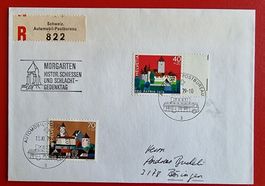 PRO PATRIA SONDERSTEMPEL MORGARTENSCHLACHT AUTOMOBIL P  1979