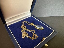 Antike Gold Kette mit Spinell Anhänger 333, 8K, GAM