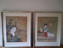 Asiatische Malerei Japan?gerahmt 2 Bilder