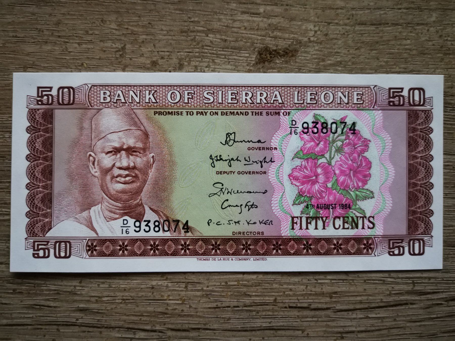 Banconote: Sierra Leone 50 cents 1984 UNC – Nuovo (secondo la descrizione) da Cousset venduto da Patricio77