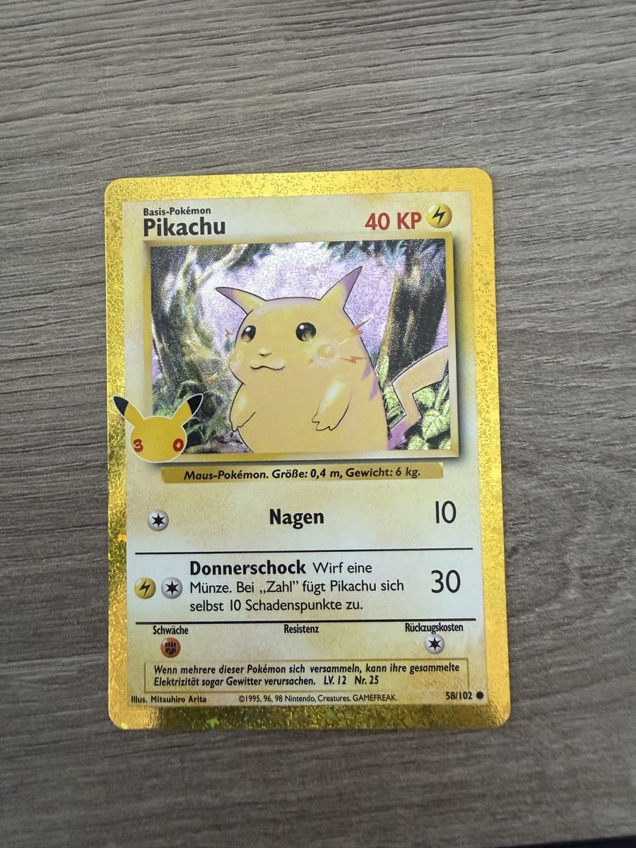Pokémon Cartes à collectionner: Pikachu 58/102 30th Celebration DE – Neuf (Voir description) à Kilchberg ZH par TCG-Dealer