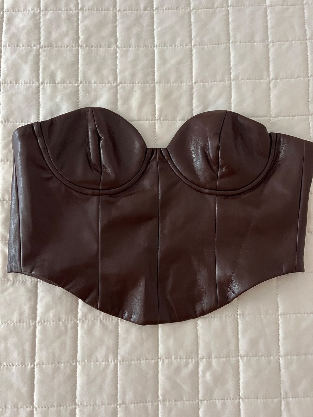 Tops: Schicker Kunstleder-Bustier, Grösse XS, Braun – Neu und originalverpackt aus Wädenswil von Alice_style