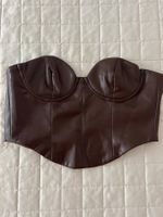Schicker Kunstleder-Bustier, Grösse XS, Braun