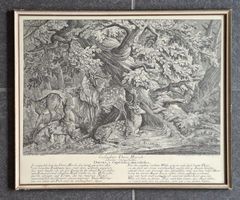 Ridinger, J.E., gefleckter Dam Hirsch, Stich, ca. 1736