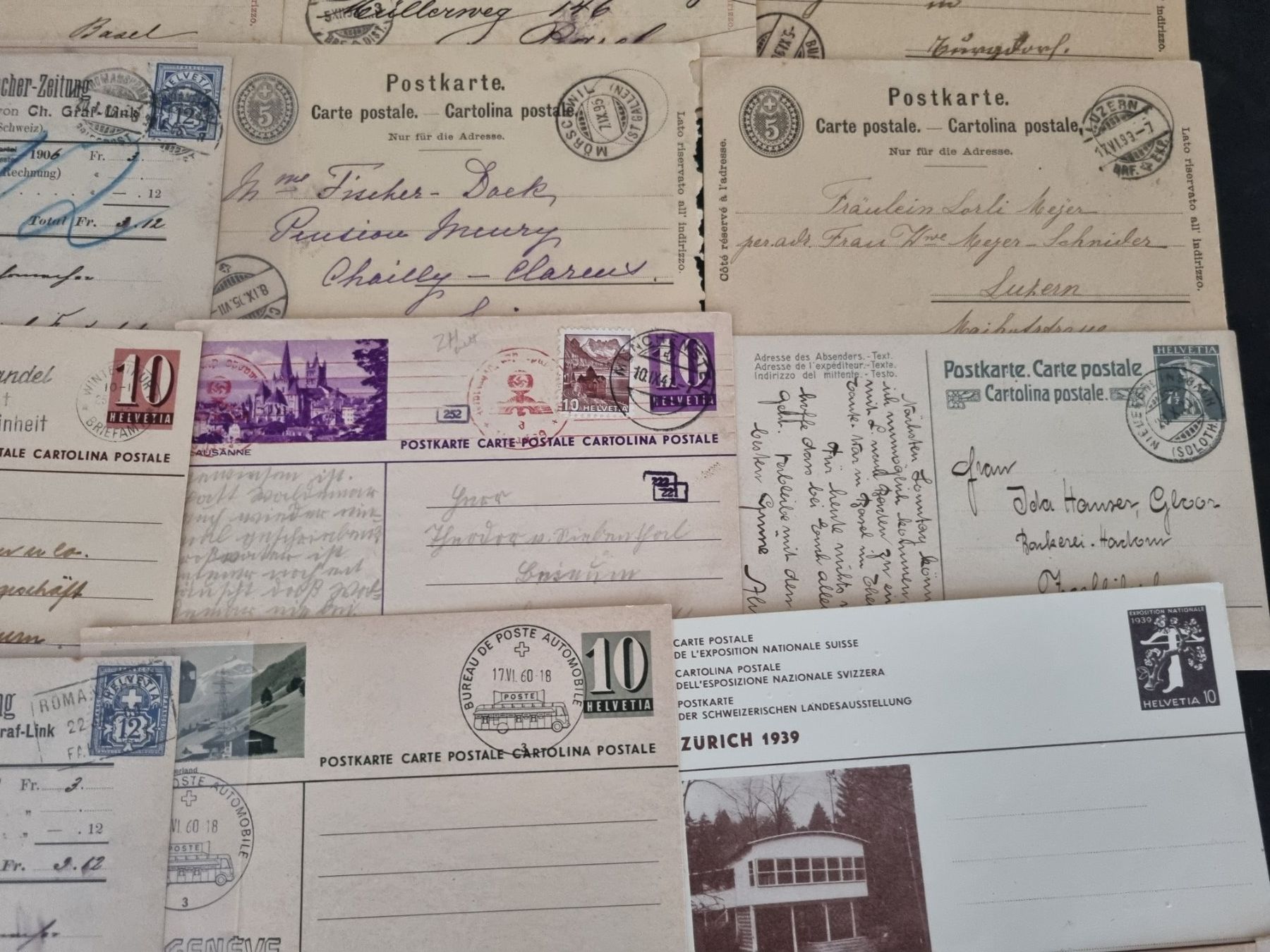 Alle Briefmarken: Lot mit 30 alten Postkarten ab 1873 – Gebraucht aus Gümligen von Geniusbuy 3