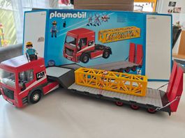 Playmobil 5467 Schwertransporter / Tieflader mit Kranbauteil