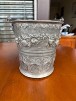 Seau décoratif en étain ancien, style baroque, bon état